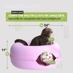 Multi-Cat Donut Cave Bed: 2-Zone Rest (Top Lounger + Hideaway Cave), 4 Colors