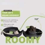 Multi-Cat Donut Cave Bed: 2-Zone Rest (Top Lounger + Hideaway Cave), 4 Colors