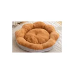 LowPurr Pink Flower Cat Bed with Petal Bolster Rim white background product photo