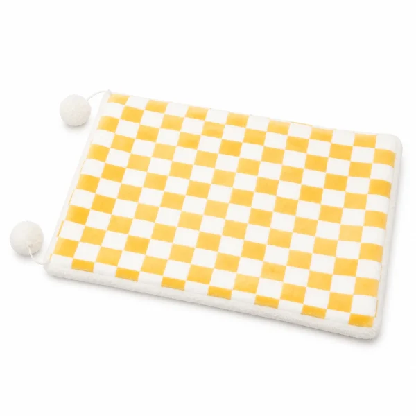 LowPurr Yellow Hideaway Tunnel Cat Bed for Stretching Cats white background product photo