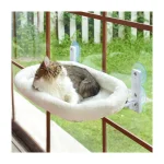 LowPurr Plush Window Hammock Cat Bed with Suction Mounts - 50 x 30 cm
