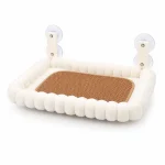 LowPurr Plush Window Hammock Cat Bed with Suction Mounts white background product photo