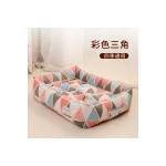 LowPurr Geometric Bolster Cat Bed with Low Rectangular Sides product image 1