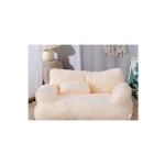LowPurr Plush Sofa Cat Bed with Wide Armrests for Large Cats white background product photo