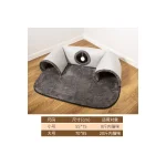 LowPurr Two-Door Foldable Cube Cat House with Soft Mat - 55 x 75 cm