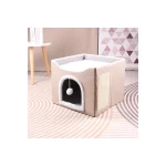 LowPurr Blue Foldable Cat House Bed with Side Window product image 3