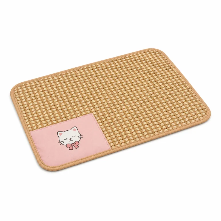 LowPurr Cooling Avocado Lounge Cat Bed with Low Open Edge white background product photo