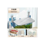 LowPurr Washable Mesh Suction Cat Window Bed with Wide Platform - beige / 58 x 30 cm / suction mount / removable washable style