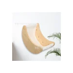 LowPurr Pine Wood Curved Cat Rocker Bed with Wide Lounge Seat product image 2