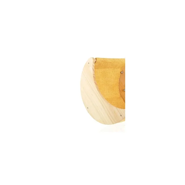 LowPurr Pine Wood Curved Cat Rocker Bed with Wide Lounge Seat white background product photo