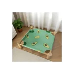 LowPurr Washable Avocado Canvas Cat Cot with Wooden Corner Frame - variant